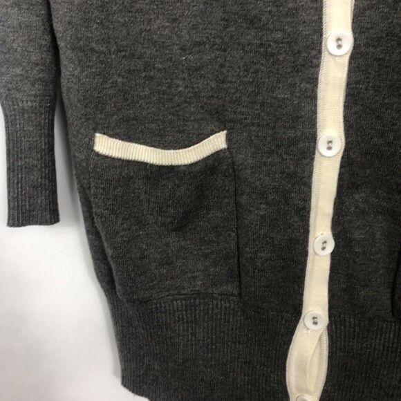 Lapis Boyfriend Striped Wool Cardigan Gray&White New Without Tags Small RM-C - Picture 2 of 6